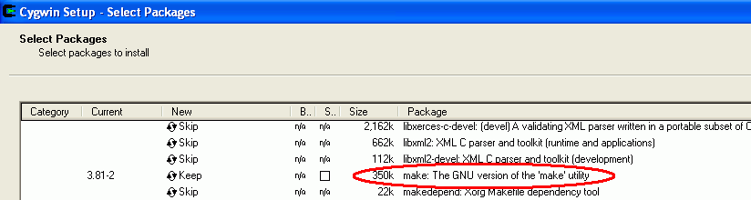 Cygwin make package
