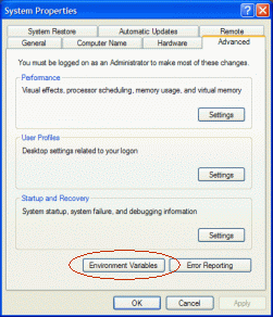 Windows Systems Properties dialog