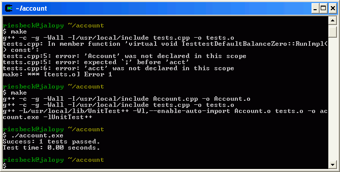 tdd account test passes